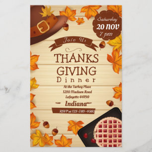 Thanksgiving Dinner Invitation Flyer