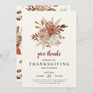 Thanksgiving Dinner Invitation Give Thanks