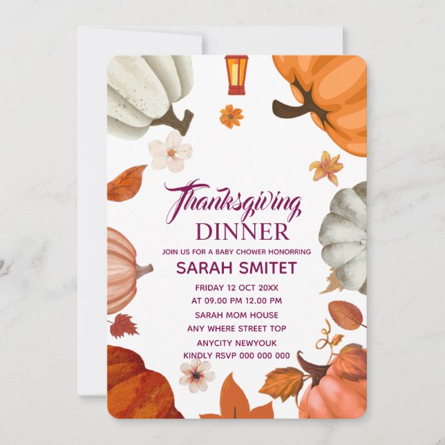 Thanksgiving Dinner Invitation | Let's Gather Invi (Front)