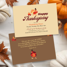 Thanksgiving Dinner Invitation with Bible Verse