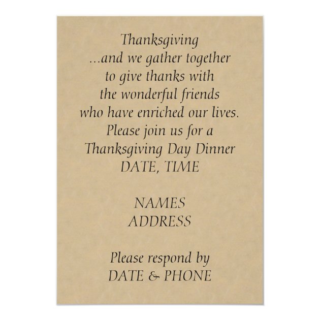 Thanksgiving Dinner Invitations