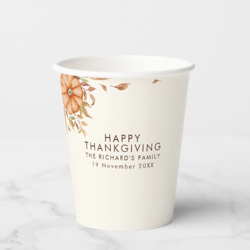 Thanksgiving Dinner Invite Boho Theme Paper Cups