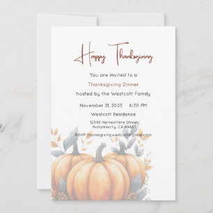 Thanksgiving Dinner Invite, Thanksgiving Invitation