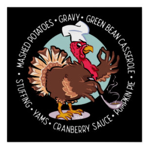 THANKSGIVING DINNER IS SERVED funny thanksgiving Poster