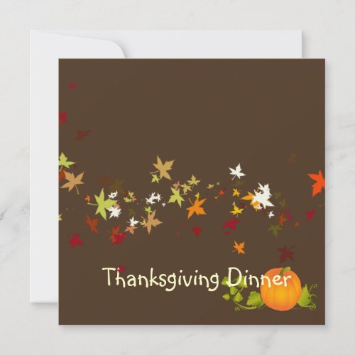 Thanksgiving Dinner, maple leaves Custom Invites