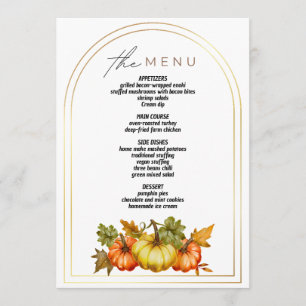 Thanksgiving dinner menu style 02.retro fall