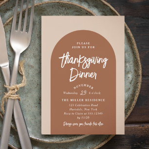 Thanksgiving Dinner Modern Arch Spice Invitation