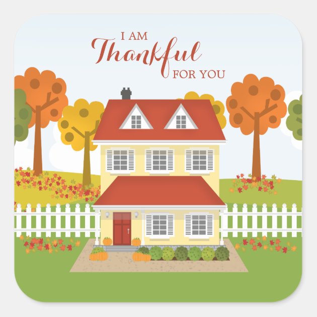 Thanksgiving Dinner Open House Square Sticker