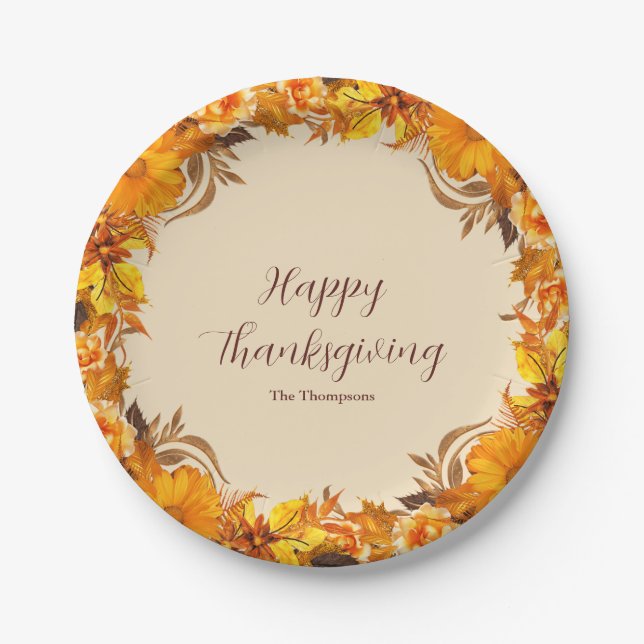 Thanksgiving Dinner Paper Plates (Front)