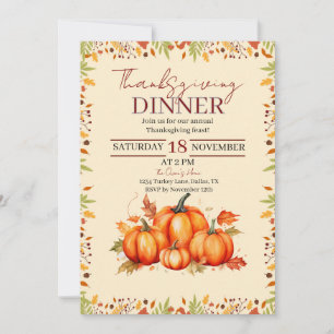 Thanksgiving Dinner Partie Invitation