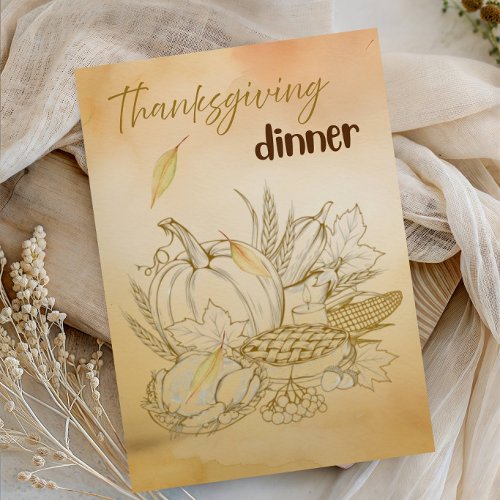 Thanksgiving Dinner Party - Autumn Harvest Feast  Invitation