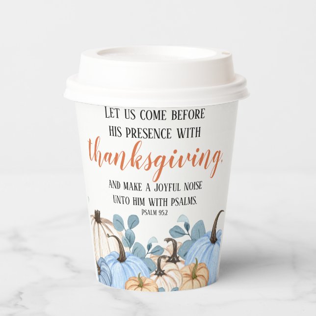 Thanksgiving Dinner Party Bible Verse Paper Cups (Front)