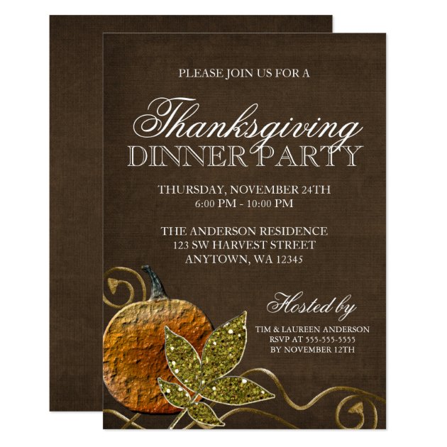 Thanksgiving Dinner Party Card