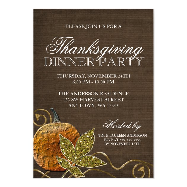 Thanksgiving Dinner Party Card