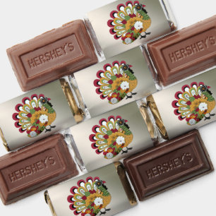 Thanksgiving Dinner Party Colorful Floral Turkey Hershey's Miniatures