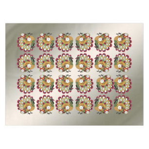 Thanksgiving Dinner Party Colorful Floral Turkey Tablecloth