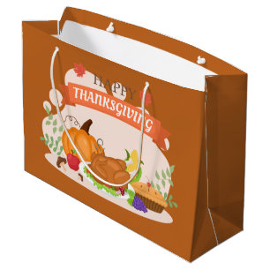 Thanksgiving dinner party cute large gift bag