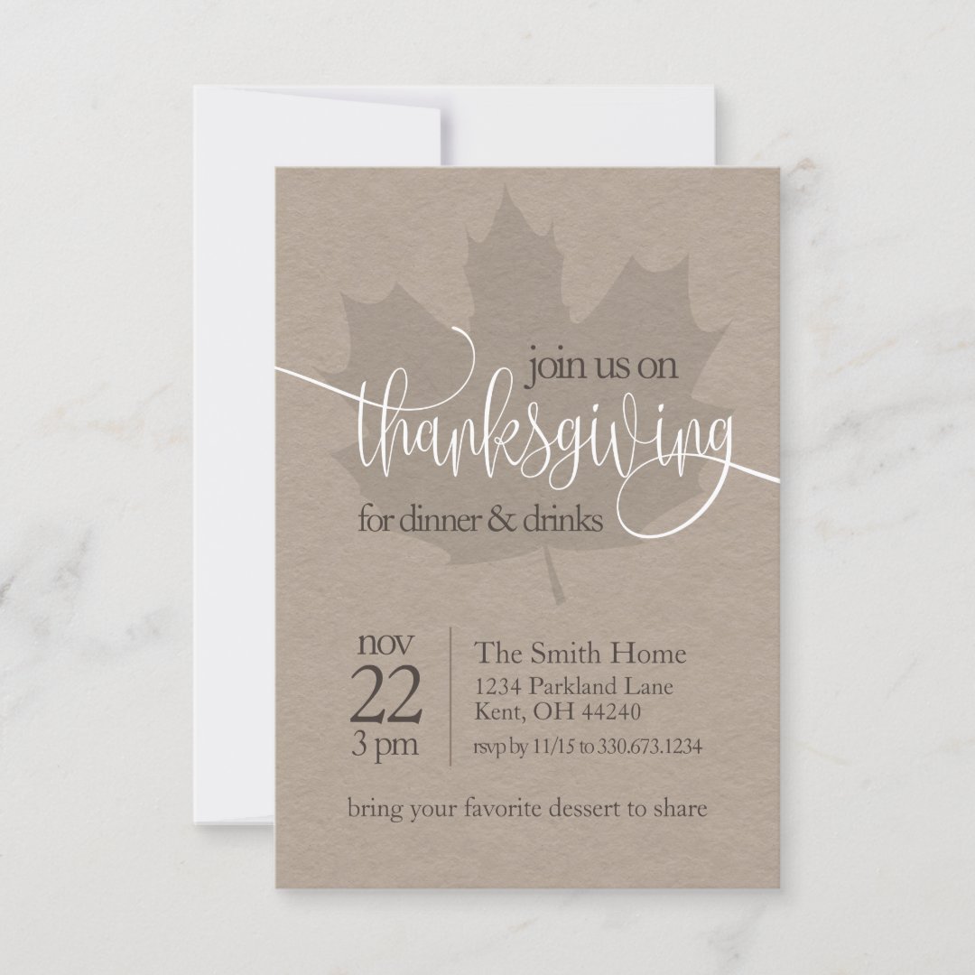 Thanksgiving Dinner Party Invitation | Zazzle