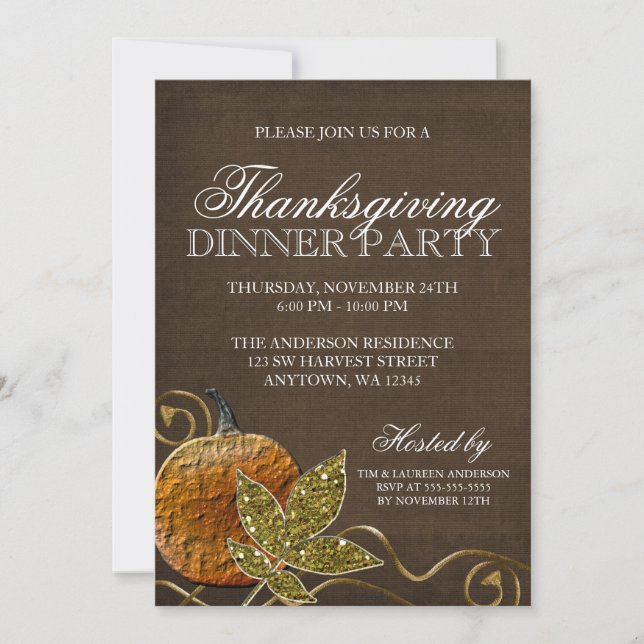 Thanksgiving Dinner Party Invitation (Front)