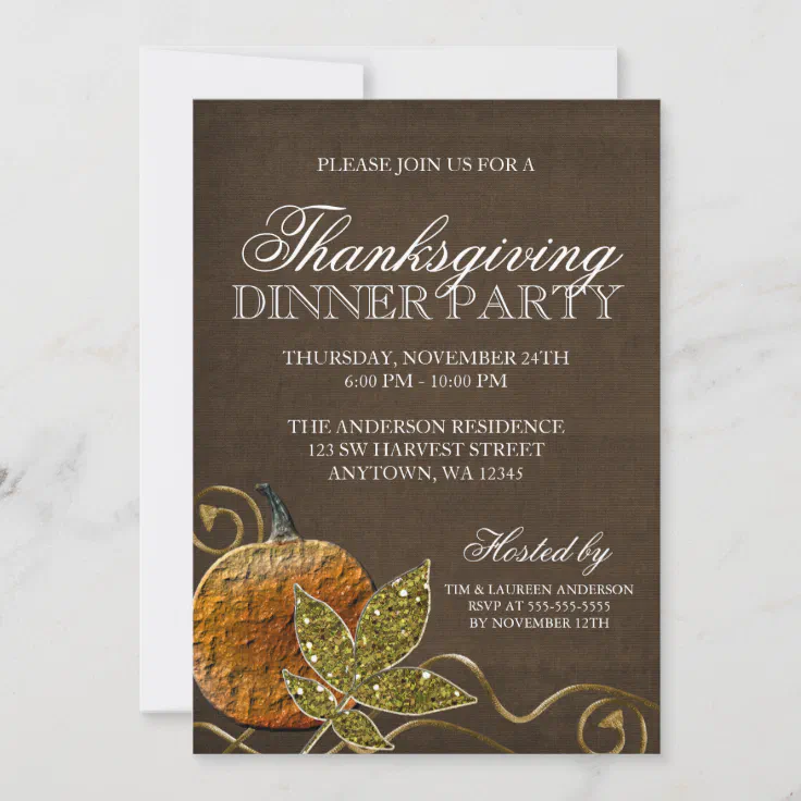 Thanksgiving Dinner Party Invitation | Zazzle