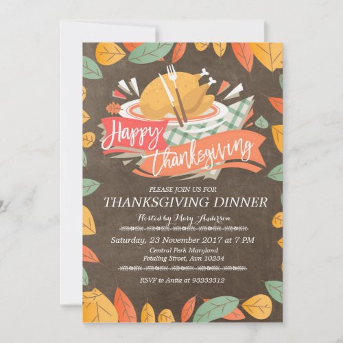 Thanksgiving Dinner Party Invitation