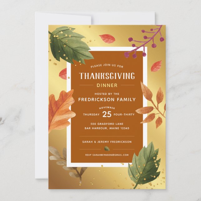 Thanksgiving Dinner Party Invitation (Front)