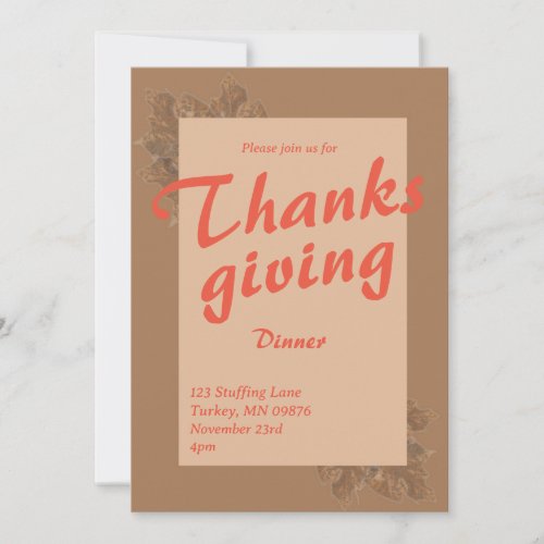 Thanksgiving Dinner Party Invitation