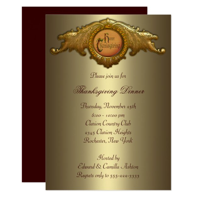 Thanksgiving Dinner Party Invitations