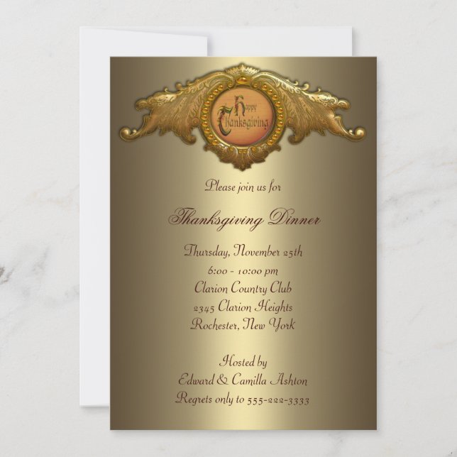 Thanksgiving Dinner Party Invitations (Front)