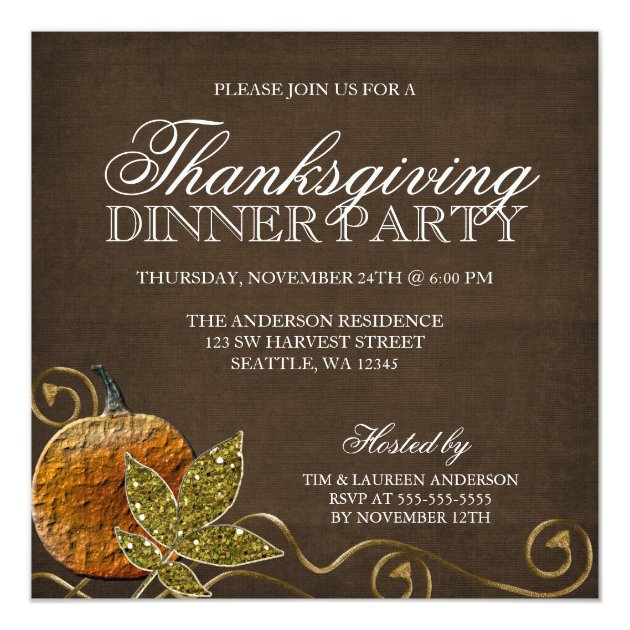 Thanksgiving Dinner Party Invitations