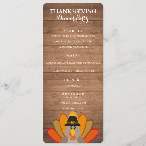 Thanksgiving Dinner Party menu template