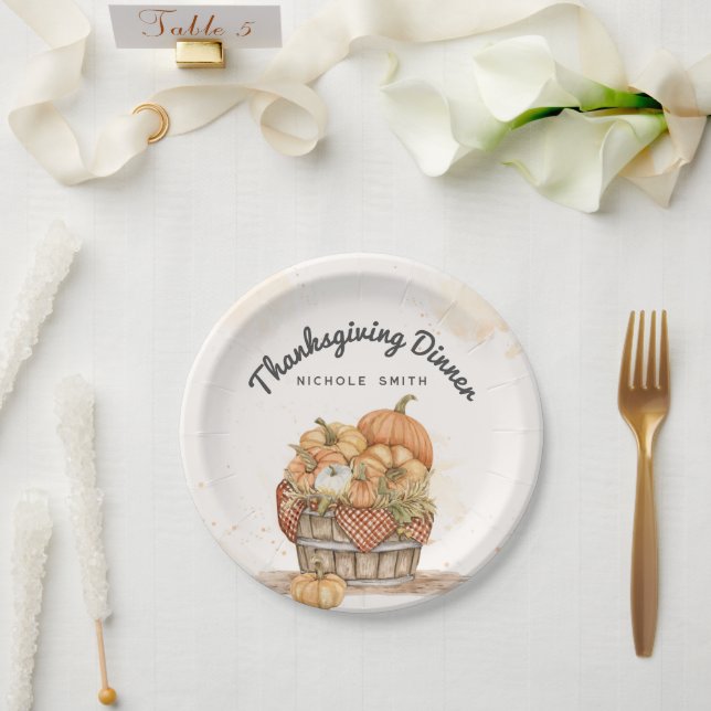 Thanksgiving Dinner Party Paper Plates (Wedding)