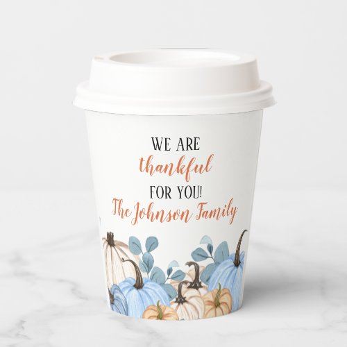 Thanksgiving Dinner Party Personalize Name Paper Cups
