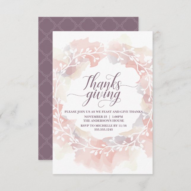 Thanksgiving Dinner Petite Invitation - Customize (Front/Back)
