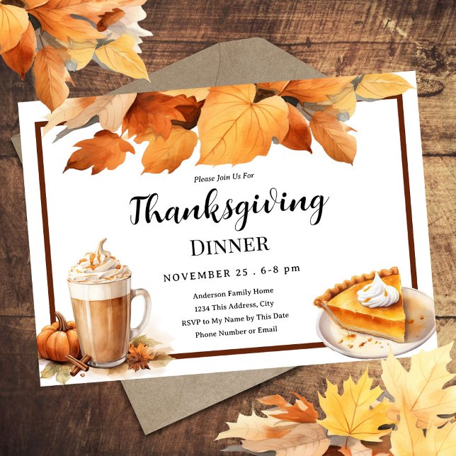 Thanksgiving Dinner pie Horizontal Invitation (Creator Uploaded)