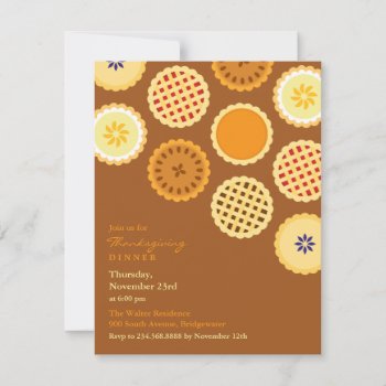 Thanksgiving Dinner Pies Plates Invitation by all_items at Zazzle