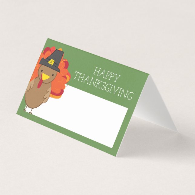 Thanksgiving Dinner Place Card | Turkey Doodle (Front)
