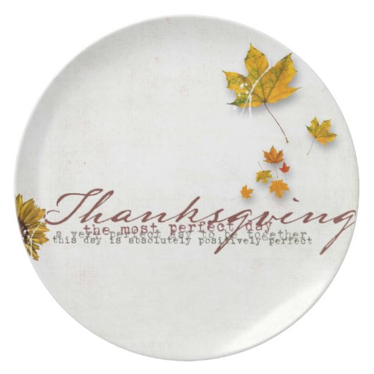 thanksgiving dinner plate. melamine plate (Front)