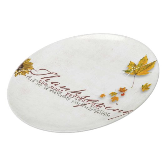thanksgiving dinner plate. melamine plate (Left Side)