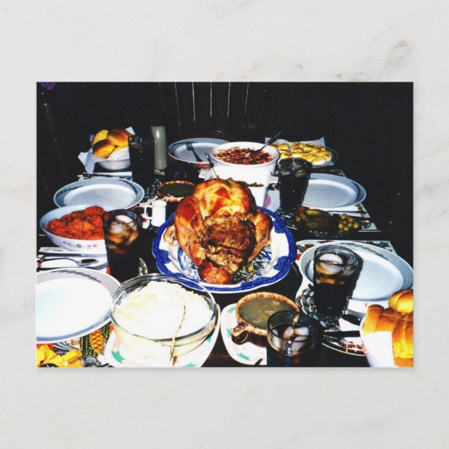 Thanksgiving Dinner,Postcard Holiday Postcard (Front)