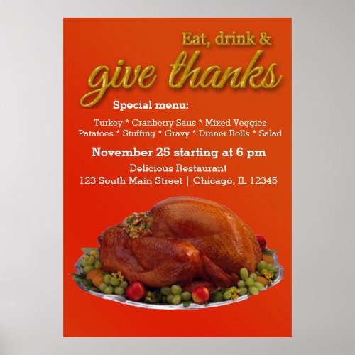 Thanksgiving dinner poster