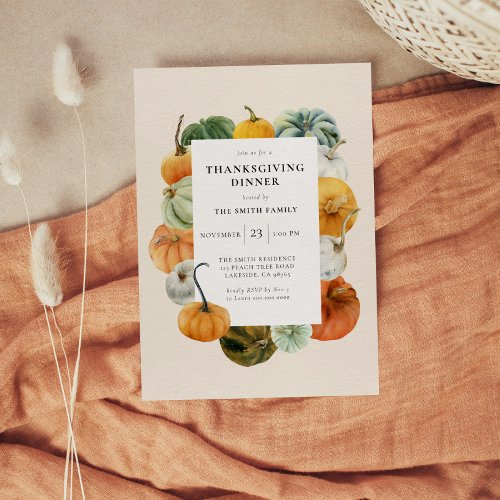 Thanksgiving Dinner Pumpkin Frame Invitation