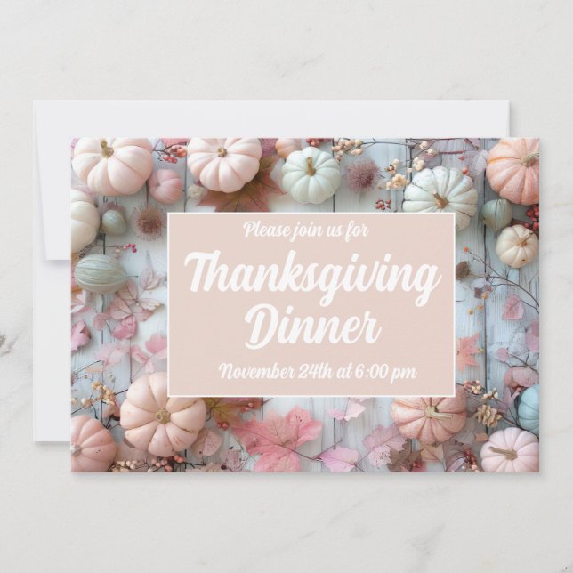 Thanksgiving Dinner Pumpkin Invitation  (Front)