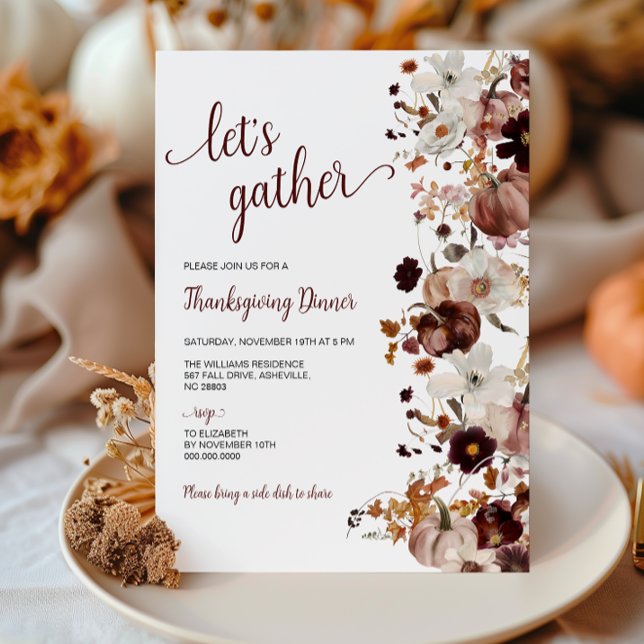 Thanksgiving Dinner Pumpkin Invitation (Creator Uploaded)