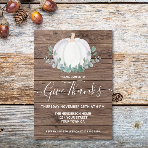 Thanksgiving Dinner Pumpkin Invitation