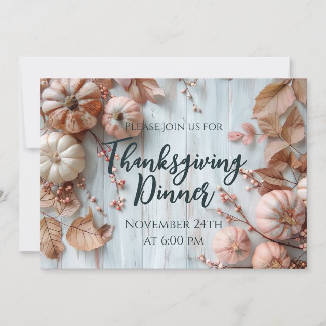 Thanksgiving Dinner Pumpkin Invitation (Front)