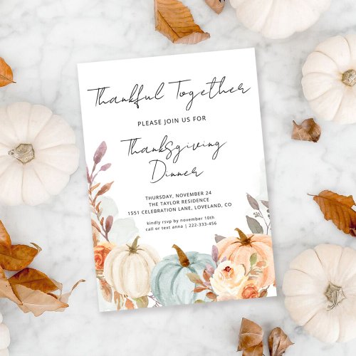 Thanksgiving Dinner Pumpkin Invitation Template