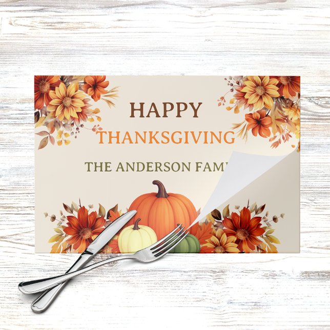 Thanksgiving dinner pumpkin orange placemats (Creator Uploaded)