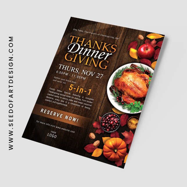 Thanksgiving Dinner Restaurant Special Event Flyer (Creator Uploaded)