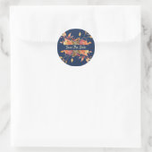 Thanksgiving Dinner Save The Date Classic Round Sticker (Bag)